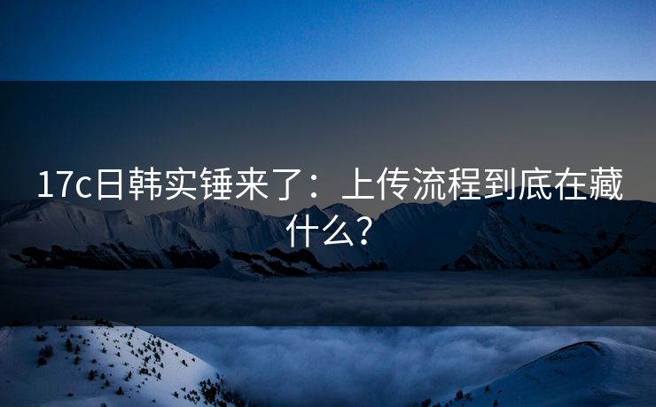 17c日韩实锤来了：上传流程到底在藏什么？